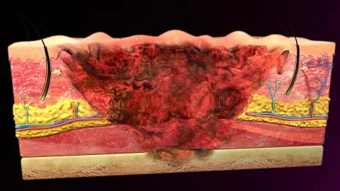 Fourth degree burns Stockillustratie