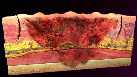 Fourth degree burns Stockillustratie