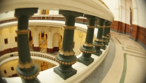 Fourth Floor Inside Texas's Capital Building 库存影片 6780162