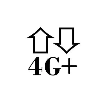 Fourth generation network plus and internet connectivity logotype Stock Illustration