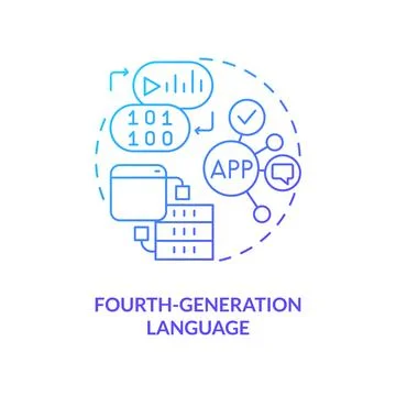 Fourth-generation programming language blue gradient concept icon Stock Illustration