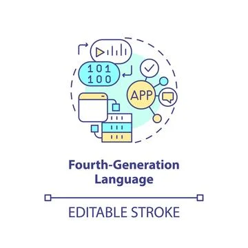 Fourth-generation programming language concept icon 스톡 일러스트
