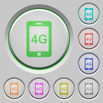 Fourth gereration mobile network push buttons Stock Illustration