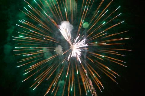Fourth of July celebration with fireworks exploding, Independence Day, Ojai, Foto stock