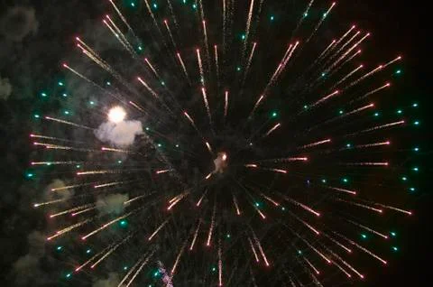 Fourth of July celebration with fireworks exploding, Independence Day, Ojai, Foto stock
