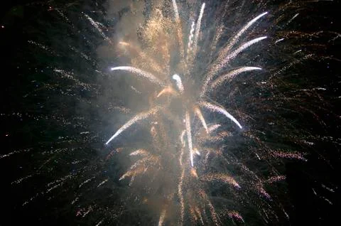 Fourth of July celebration with fireworks exploding, Independence Day, Ojai, Foto stock