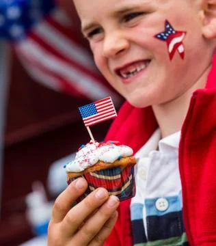 Fourth of july cupcake Stock Photos