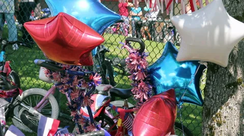 Fourth of july decorated bicycle Video stock 38950932