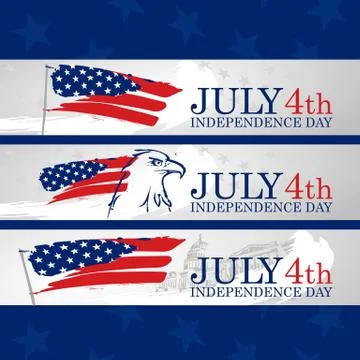 Fourth of July. Eagle. USA flag EPS 8 Stock Illustration