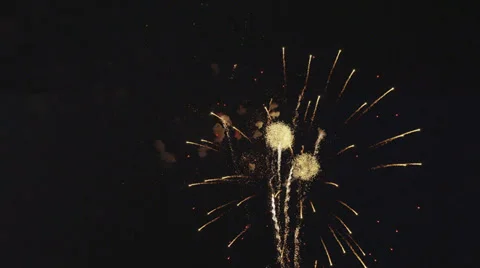 Fourth of July Fireworks in Slow-Motion Stock Footage 35288217