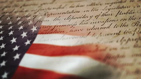 Fourth Of July With Flag And Bill Of Rights Stock-Footage 238460132