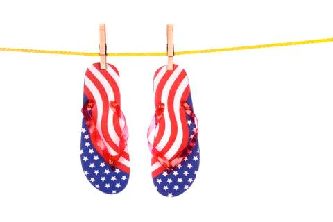 Fourth of july flip flops Stock Photos
