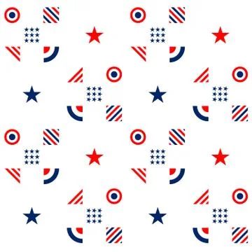 Fourth of July -Independence Day. American seamless pattern in traditional red Stock Illustration