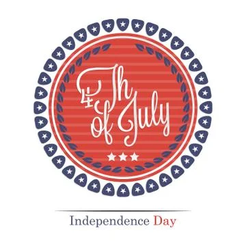 Fourth of july lettering Illustrazione stock