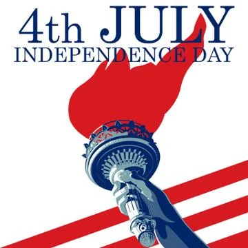 Fourth of July. Liberty Torch. USA flag EPS 8 Stock Illustration