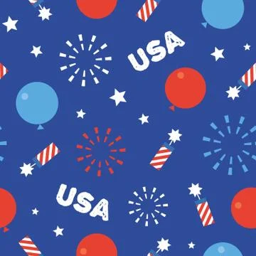Fourth of July Pattern Background Stock Illustration