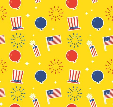 Fourth of July Pattern Background Stock Illustration