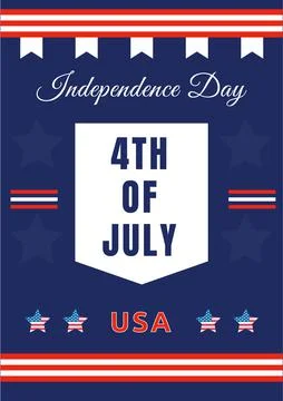 Fourth of July poster flat vector template Illustrazione stock