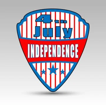 Fourth July shield emblem Illustrazione stock