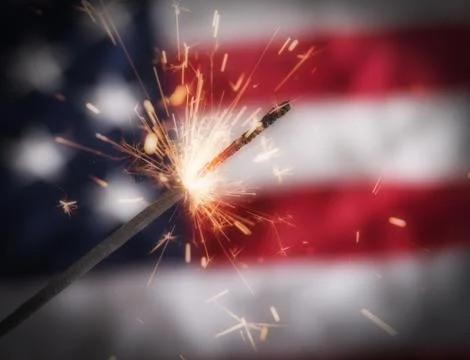 Fourth of July Sparkler Stock Photos