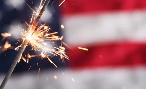 Fourth of July Sparkler Stock Photos
