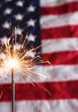 Fourth of July Sparkler Stock Photos