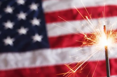 Fourth of July Sparkler Stock Photos
