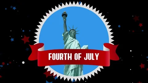 Fourth Of July Stamp Motion Background Stock Footage 77308261