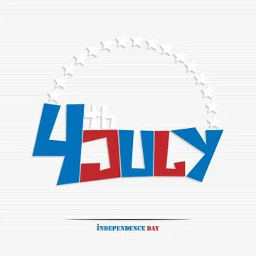 Fourth of july stylish text Stock Illustration