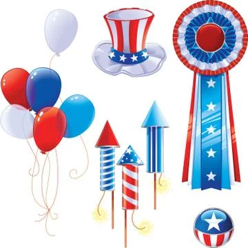 Fourth of July symbols Stock Illustration