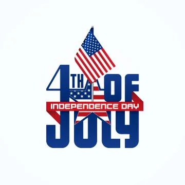 Fourth of July typographic design Stock Illustration