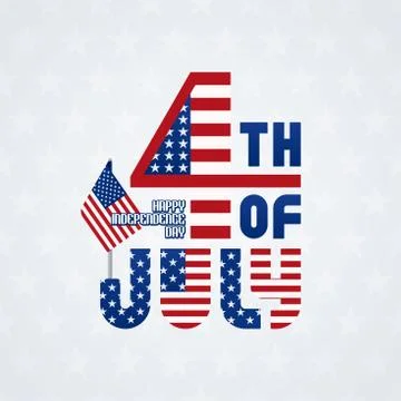 Fourth of July typographic lettering Stock Illustration