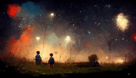 FOURTH OF JULY v03 Illustrazione stock