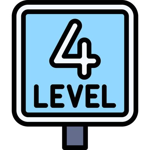 Fourth level sign icon, Parking lot related vector Stock Illustration
