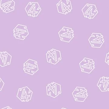 Fourth number line seamless pattern Stock Illustration