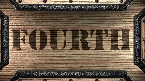 Fourth on wooden stamp Stock Footage