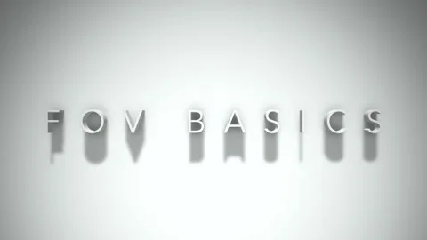 Fov basics 3D title animation with shadows on a white background Stock Footage 296923049