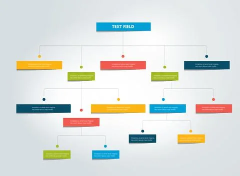 Fowchart  Infographics . Colored shadows scheme. イラスト素材