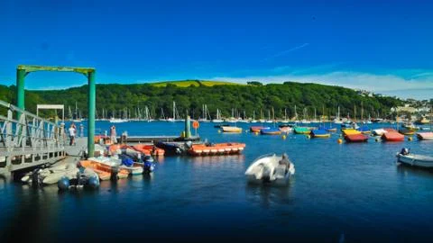 Fowey floating pontoon Stock Photos