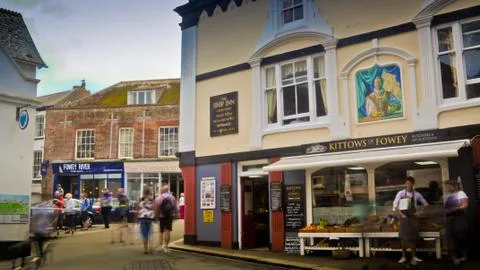 Fowey town centre Stock Photos