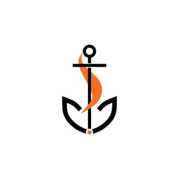 Fox and anchor vector illustration Stock Illustration