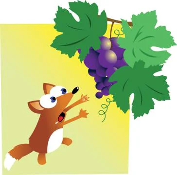 Fox and grapes Stock Illustration