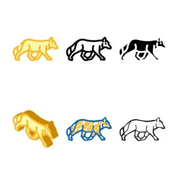 Fox animal color icon vector edition Stock Illustration