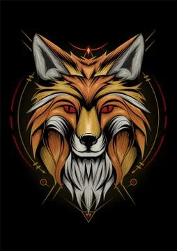 Fox animal face Stock Illustration