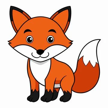 Fox Animal isolated flat vector illustration Stock Illustration