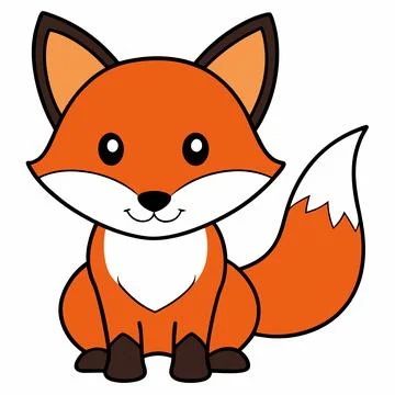Fox Animal isolated flat vector illustration Stock Illustration