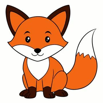 Fox Animal isolated flat vector illustration Stock Illustration