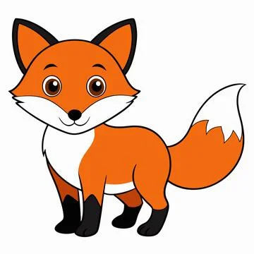 Fox Animal isolated flat vector illustration Stock Illustration
