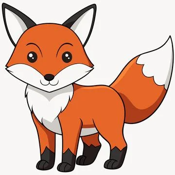 Fox Animal isolated flat vector illustration Stock Illustration
