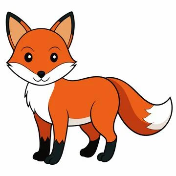 Fox Animal isolated flat vector illustration Stock Illustration